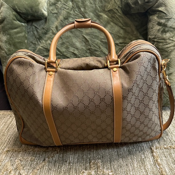 Gucci Brown Monogram Travel Bag - Picture 1 of 16
